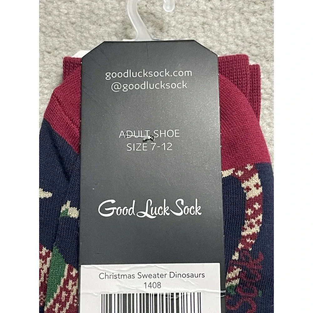 Good Luck Sock Women's Dinosaur Blue Tall Socks Festive XMAS Size 7-12